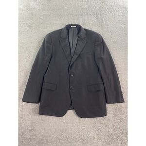 Peter Millar Suit Jacket 46 R Black Wool Chambray Luxury Designer Premium Union